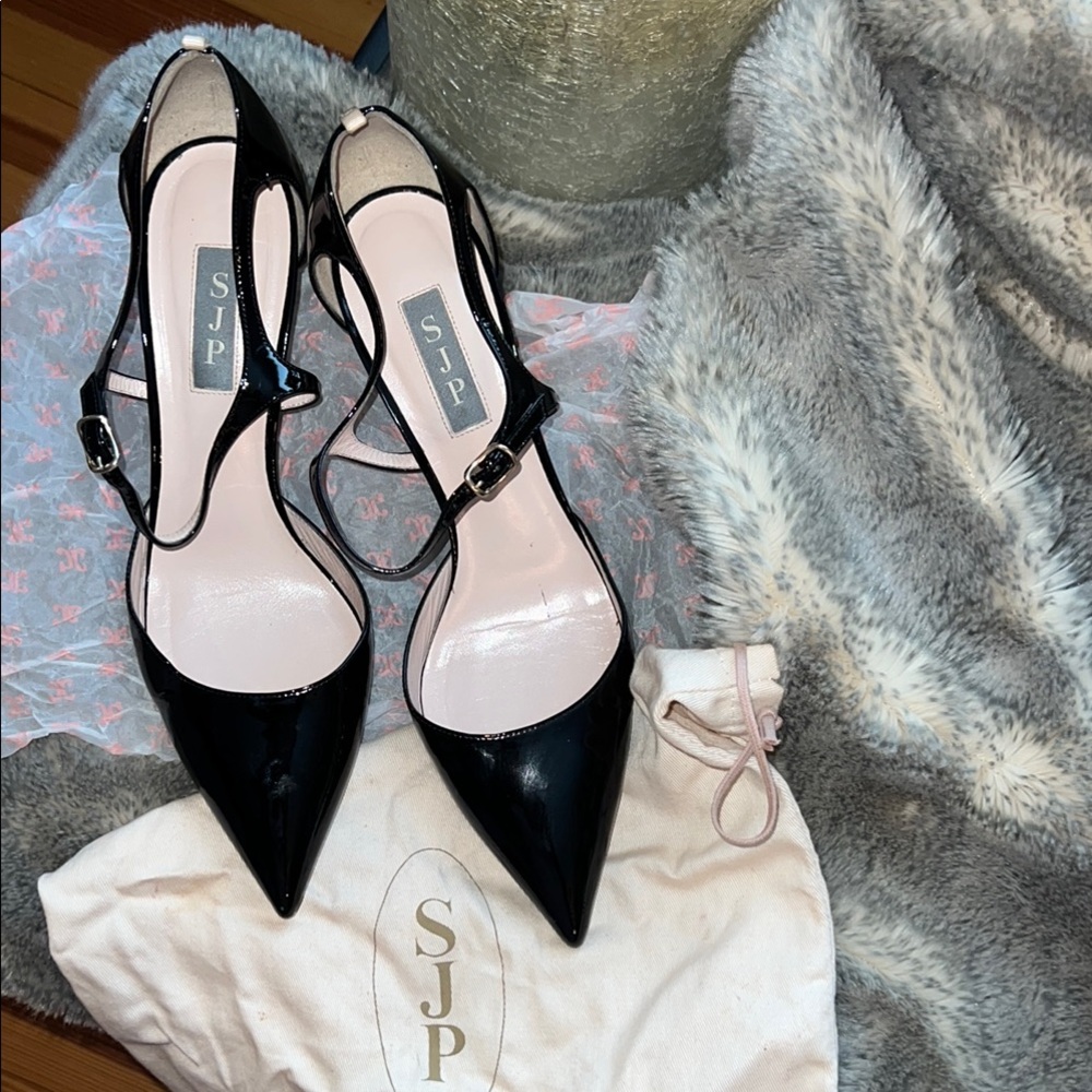 SJP Black Patent Leather Heels